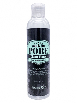 Secret Key Тонер с древесным углем для очищения и сужения пор - Black out pore clean toner, 250мл