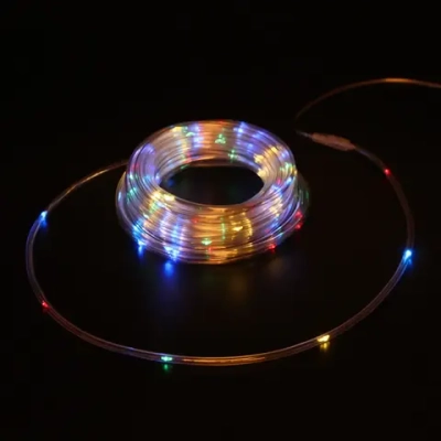Шнур дюралайт «Бегущие огни» 10 м 100 ламп LED прозрачн.провод, 8 реж.,IP55, Мультицвет (солнечная батарея)