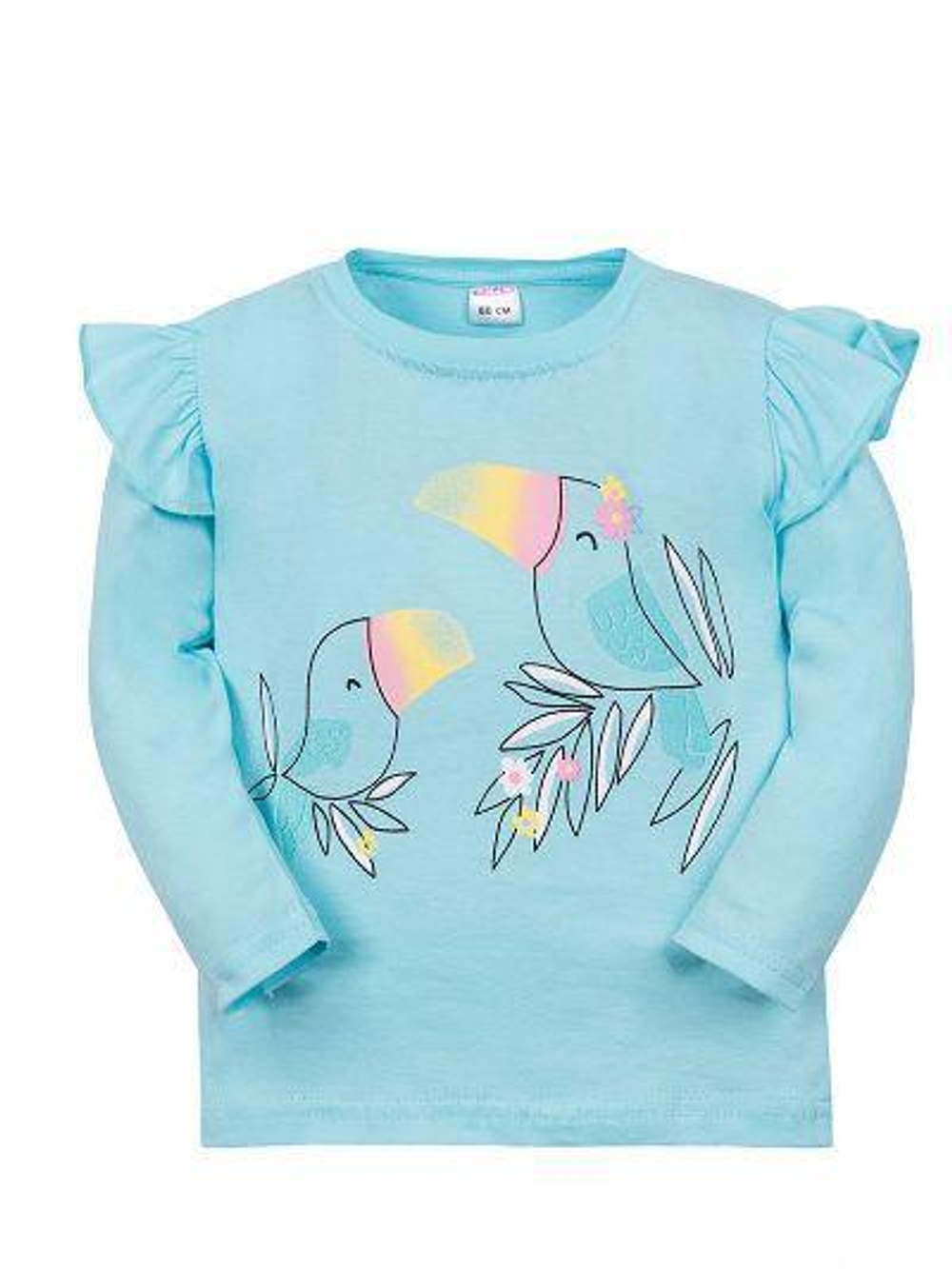 Лонгслив для девочки Two parrots Голубой р.98