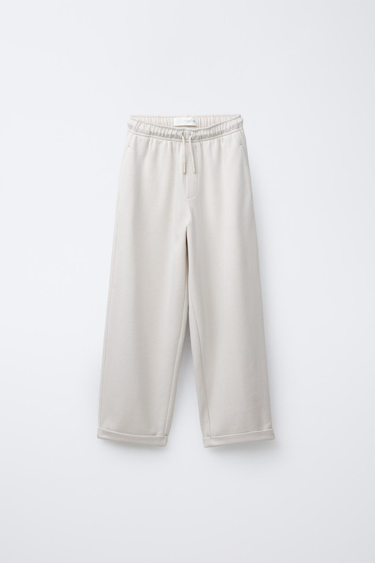 ZARA ДЖОГГЕРЫ КОМФОРТНОЙ ПОСАДКИ, ЭКРЮ