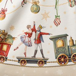 СКАТЕРТЬ ОВАЛЬНАЯ "ЩЕЛКУНЧИК" ,140Х180СМ ,БЕЖЕВЫЙ, 100% ХЛОПОК ,ТВИЛ