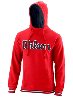 Мужская теннисная кофта Wilson Chi Script PO Hoody-Slimfit M - красный