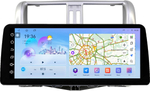 Магнитола для Toyota Land Cruiser Prado 150 2009-2013 (рамка серебро) - FarCar монитор 12.3" 2K QLED на Android 14, TS10, CarPlay, 4G SIM-слот