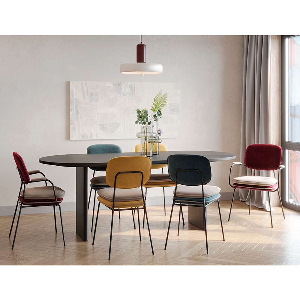 Стул pea, велюр, сине-зеленый/бежевый