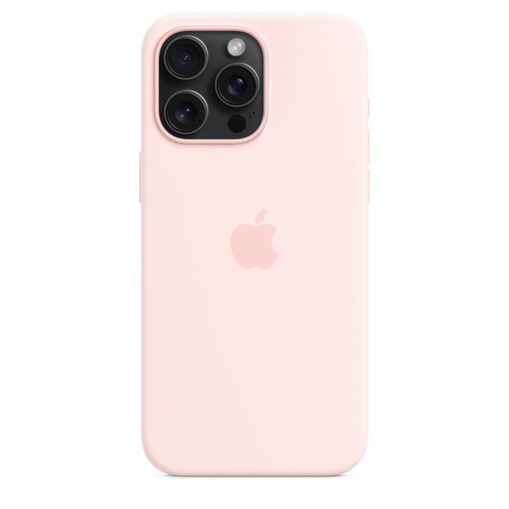 Силиконовый чехол для iPhone 15 Pro Max с MagSafe - светло-розовый