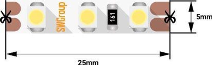 Светодиодная лента SWG 9,6W/m 120LED/m 3528SMD холодный белый 5M 003263