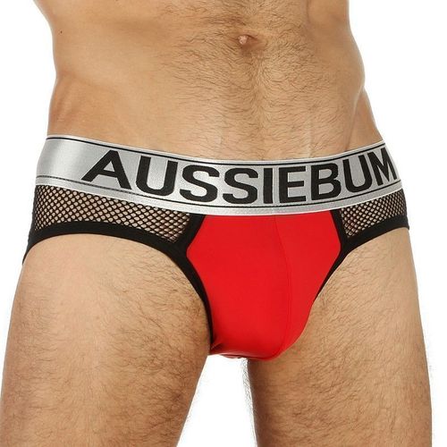 Мужские трусы брифы в сетку Aussiebum Mesh Sport Brief Red
