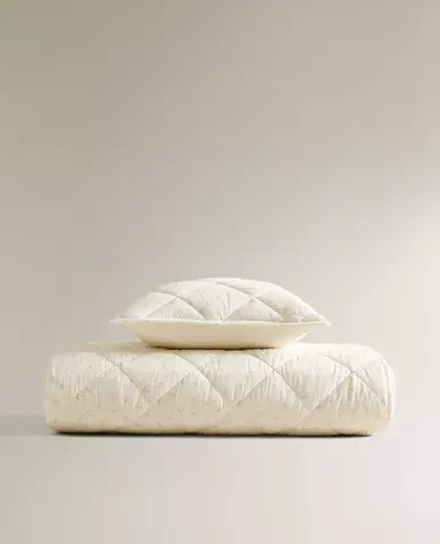 ZARA HOME ДЕТСКОЕ ЛОСКУТНОЕ ОДЕЯЛО С ПРИНТОМ, ЭКРЮ