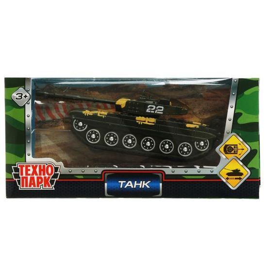 Модель металл ТАНК 12 см, подвижные детали, инерц., кор. Технопарк