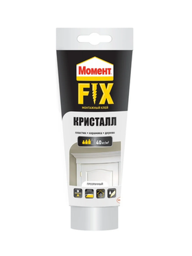 Клей монтажный Момент Fix Кристалл, 185 г, прозрачный
