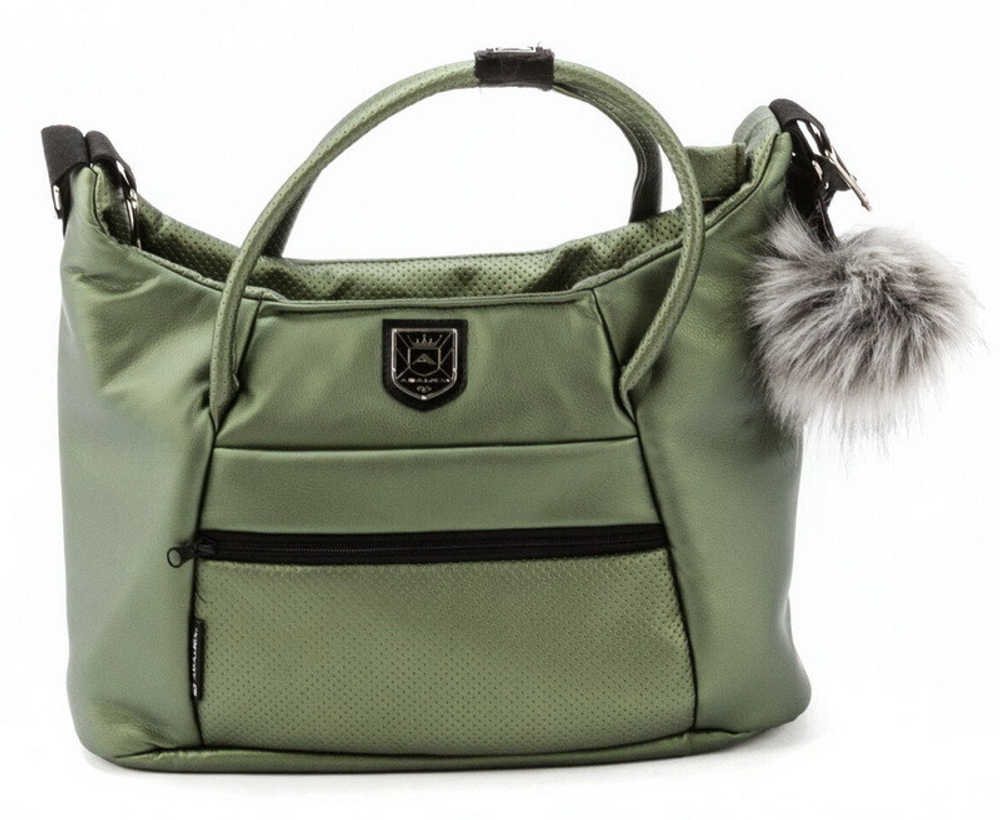 Детская коляска Adamex Belissa Deluxe 2 в 1 B-SM14 (ЗЕЛЁН.ПЕРЛ.КОЖА)