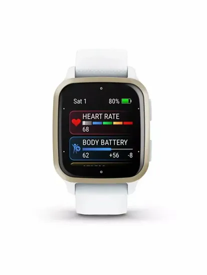 Смарт-часы Garmin Venu Sq 2 белые с кремово-золотым алюминиевым безелем