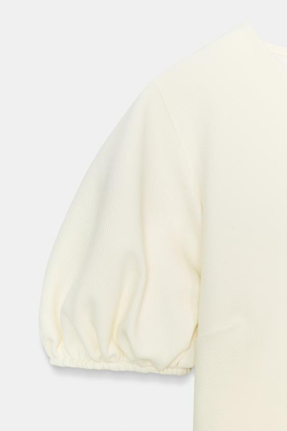 ZARA ТОП С ОБЪЕМНЫМИ РУКАВАМИ, ЭКРЮ