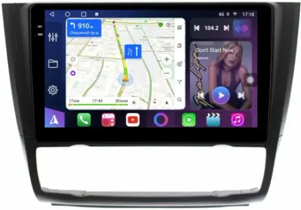 Магнитола для BMW 1-серии E81, E82, E87 2006-2012 (без штатного монитора, климат) - FarCar 112M монитор 9.5" QLED на Android 14, TS18, CarPlay, 4G SIM-слот