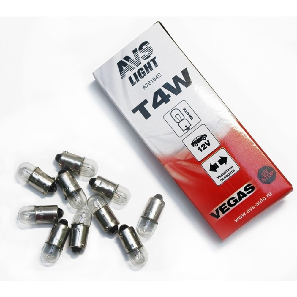ЛАМПА AVS VEGAS 12V.T4(BA9S) BOX A78184S