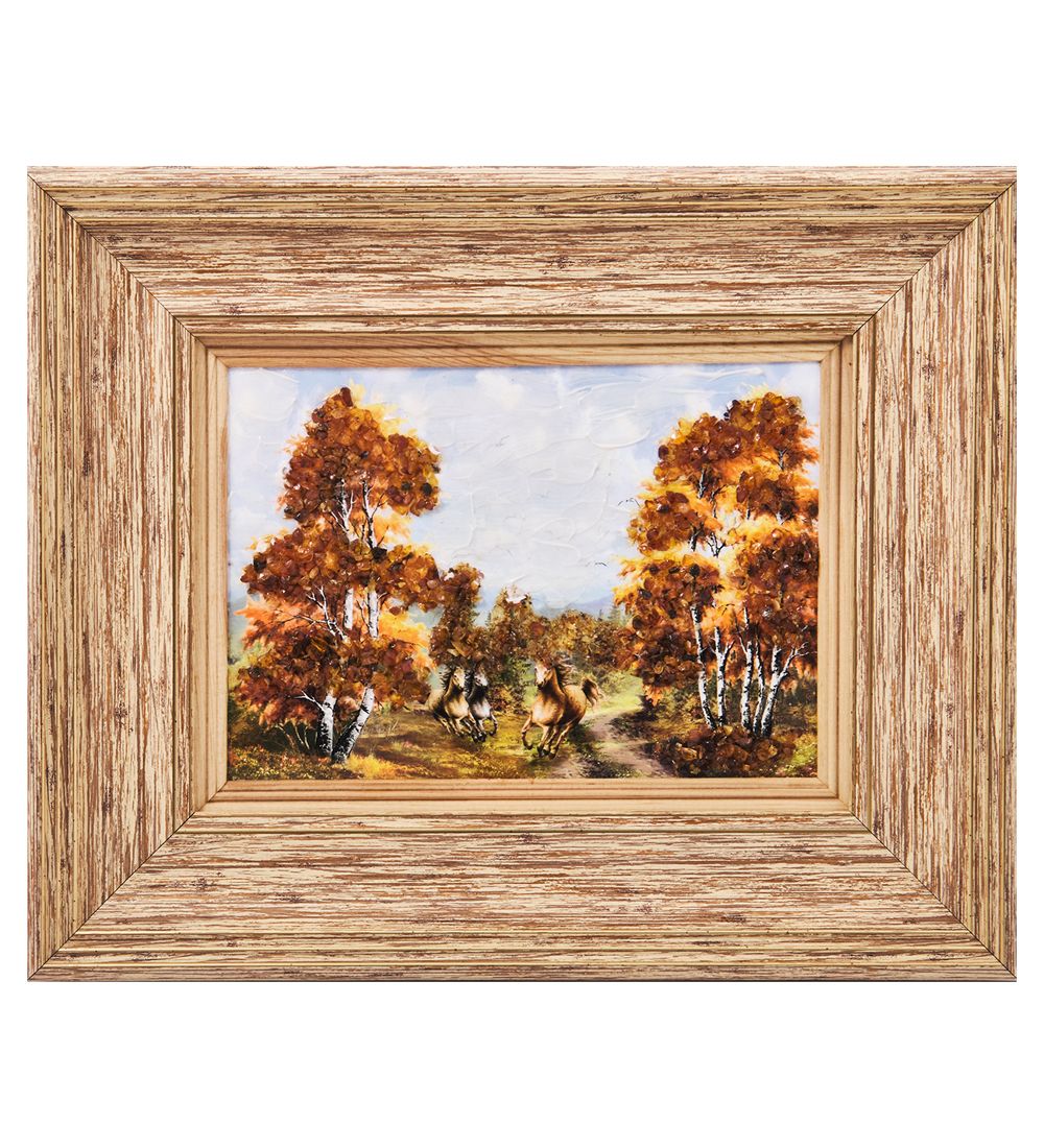 AMB-03/48 Картина «Красота природы» (с янтарной крошкой) H-32см