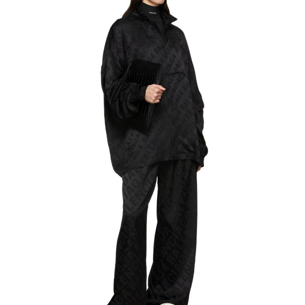 Balenciaga Calfskin Wallet Briefcase Wristlet Bag Clutch Large Unisex Black