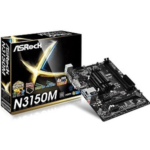 Материнская плата ASRock N3150M (Intel Quad-Core Celeron N3150/2xDDR3/PCI-Ex16/2xPCI-Ex1/SB/GLAN/D-Sub/DVI-D/HDMI/mATX)