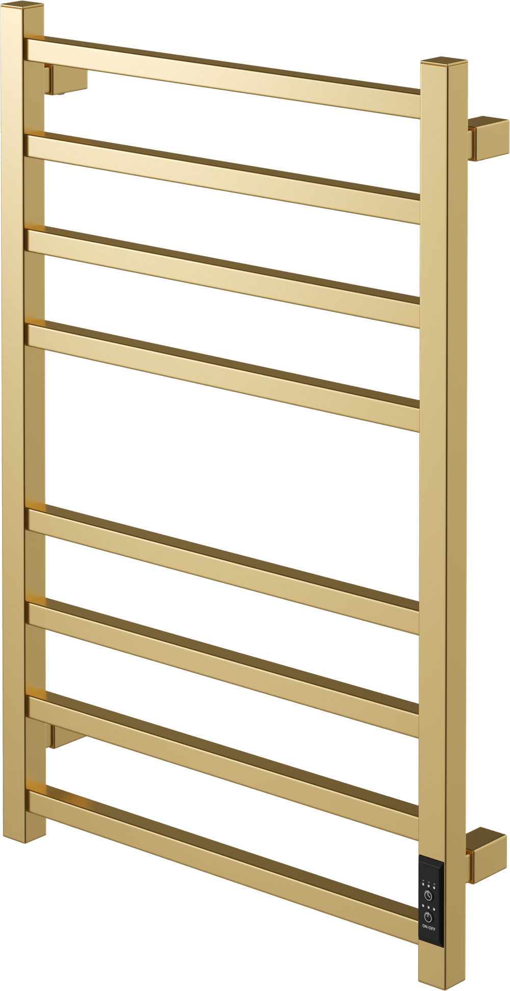 Полотенцесушитель электрический EWRIKA Пенелопа L2 80x55 см, подключение справа, слева, скрытое подключение справа, матовый золотой, лесенка