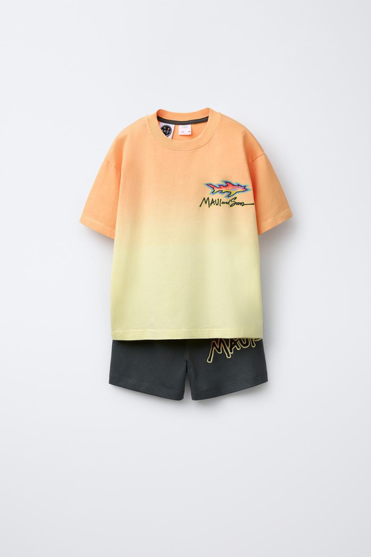 ZARA ПИЖАМА С ПРИНТОМ MAUI & SONS ®, ОРАНЖЕВЫЙ