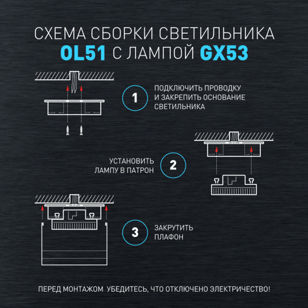 Накладной светильник Эра OL51 GX53 BK