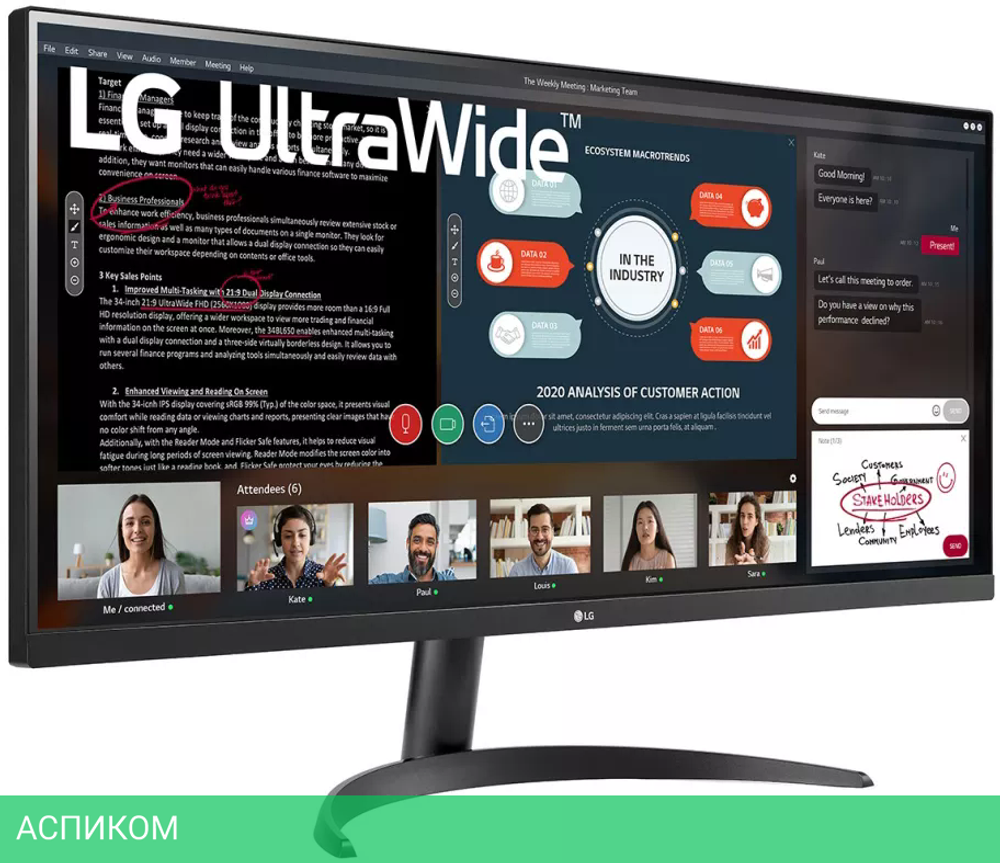 Монитор LG UltraWide 34WP500-B