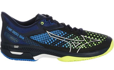 Мужские кроссовки теннисные Mizuno Wave Exceed Tour 5 CC - totalclipse/neolime/supersonic