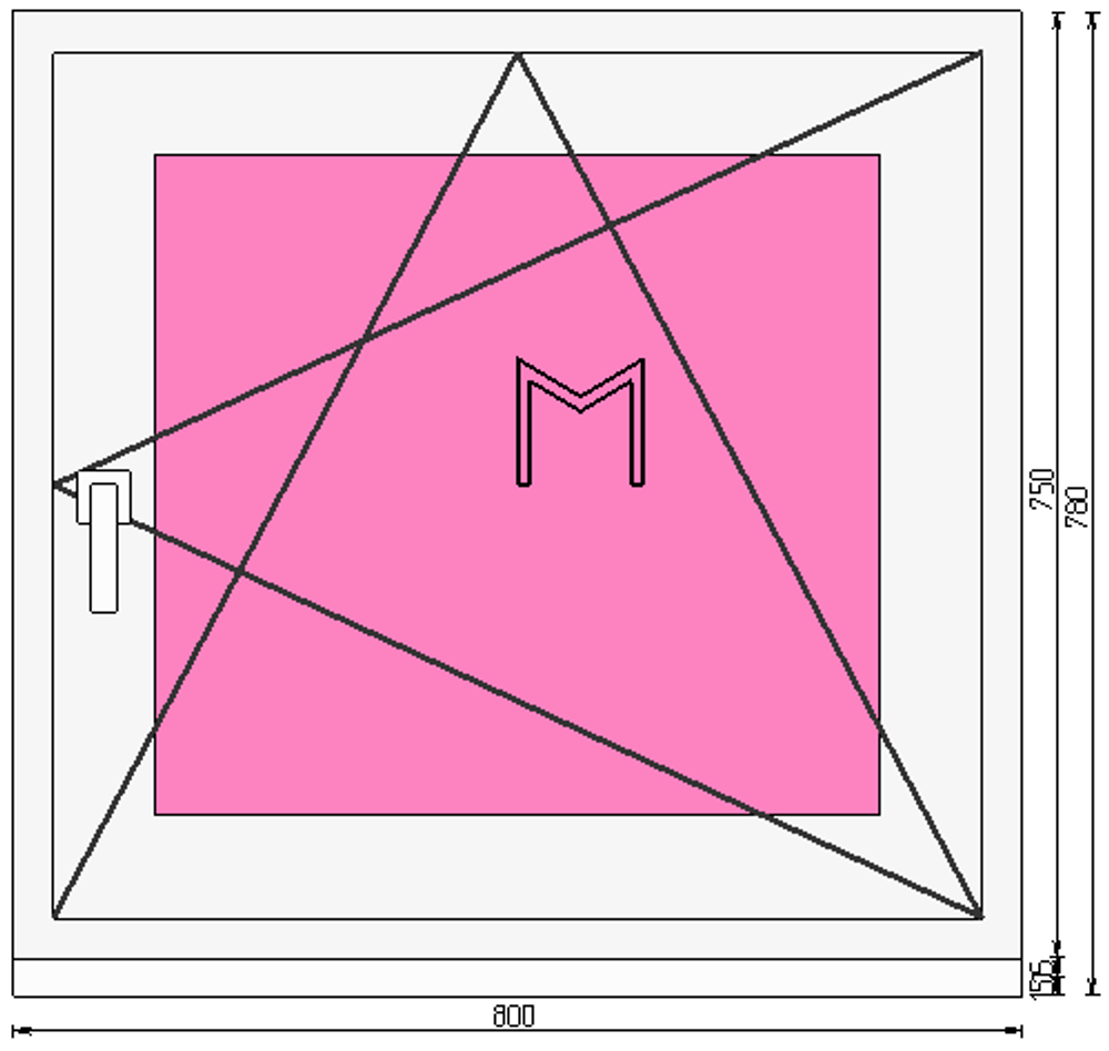 Пластиковое окно 750 х 800 ТермА Эко + Москитная сетка
