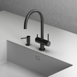 Смеситель для кухни Abelsberg Aera AWF70029GM с возможностью подключения фильтра для воды, цвет космическая сталь, PVD покрытие