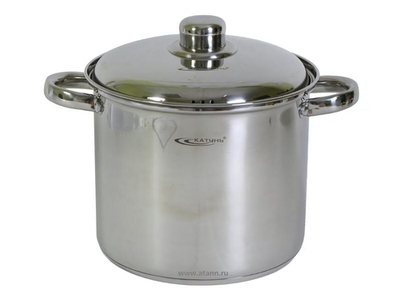 Кастрюля 5,7л нерж Гретта с металлической крышкой, ТРС