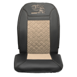 Чехлы Scania 6 серия (экокожа, черный, бежевая вставка)