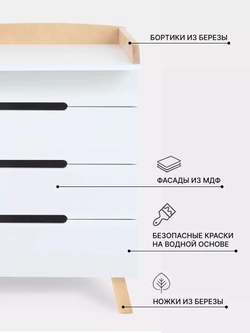 Комод пеленальный Rant Indy Pro 800/4 Cloud White