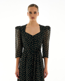 Платье Carmina (Кармина) черное в розочки