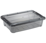 Ящик для хранения с замками КИП 2,8 л 300x200x80 чёрный прозрачный