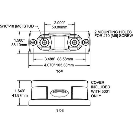 Держатель предохранителя BLUE SEA SYSTEM 100-300 MEGA/AMG с крышкой