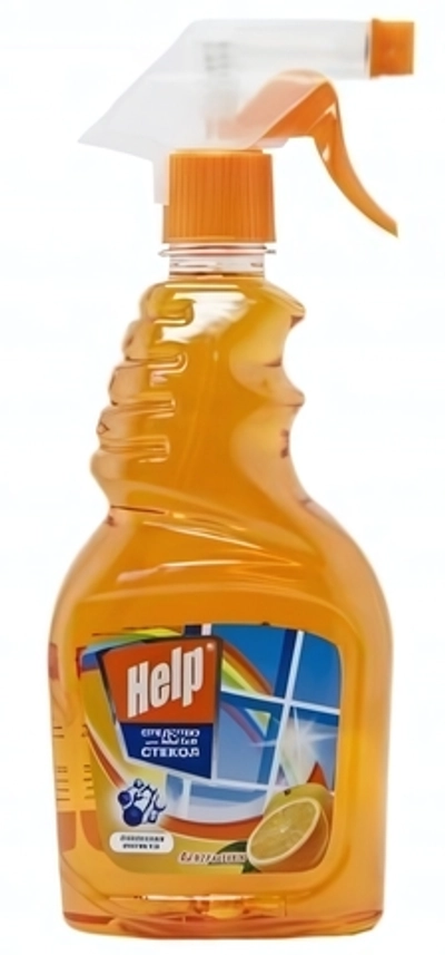 Средство для мытья стекол HELP с курком Апельсин 500 мл