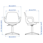 Офисный стул - IKEA ODGER, 68x68x90см, бежевый, ОДГЕР ИКЕА