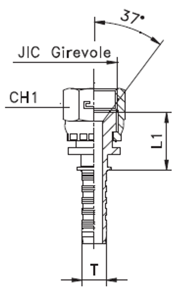 Фитинг DN 16 JIC (Г) 7/8 CAST