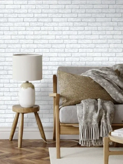 Обои флизелиновые, кирпич серый, метровые, для кухни, Стена (VILIA, 1591-21)