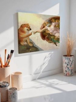 Картина на стену 40 X 50 Сотворение Адама мем