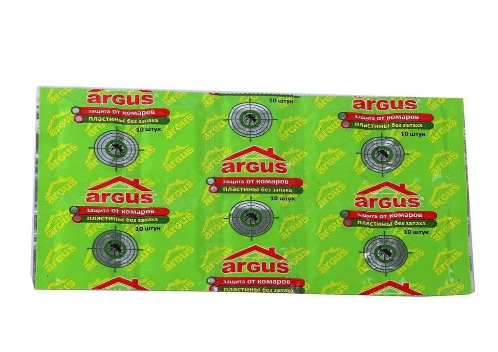 Пластины от комаров Аргус б/зап. 10шт/уп