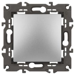 14-1111-03 ЭРА Кнопка, 10АХ-250В, Elegance, алюминий | Elegance Алюминий