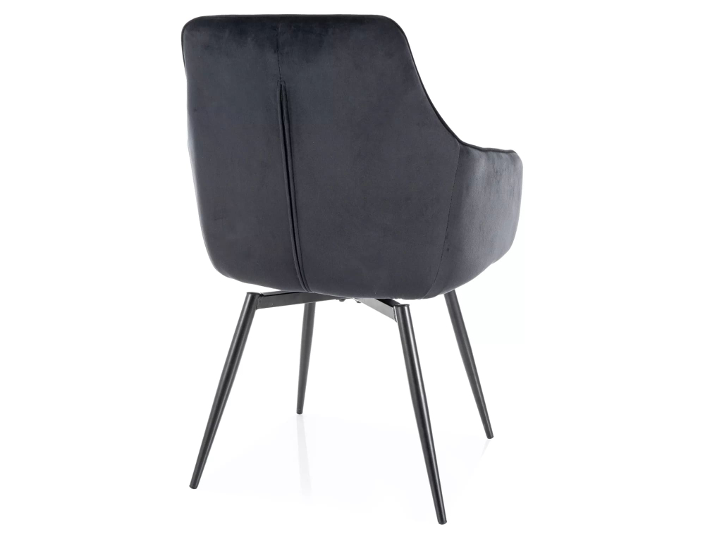 Стул SIGNAL SERVIO Velvet Bluvel 19 черный/черный, поворотный