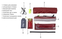 ПАЛАТКА NATUREHIKE CLOUD UP 1 UPDATED NH18T010-T, 210T С КОВРИКОМ
