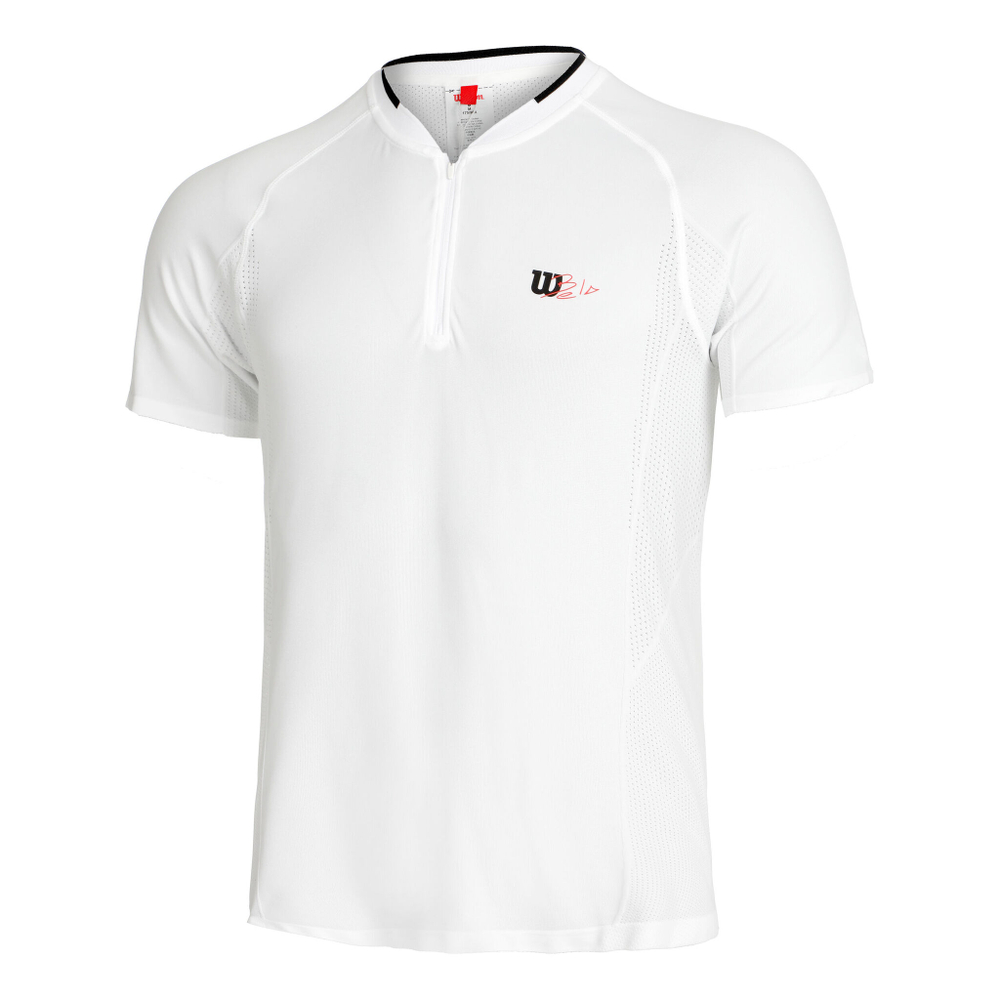 Мужское теннисное поло Wilson Series Seamless Henley Half-Zip 2.0 Polo Men - White, Black