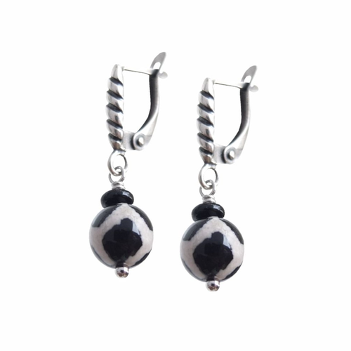 Серьги с агатом с-0977