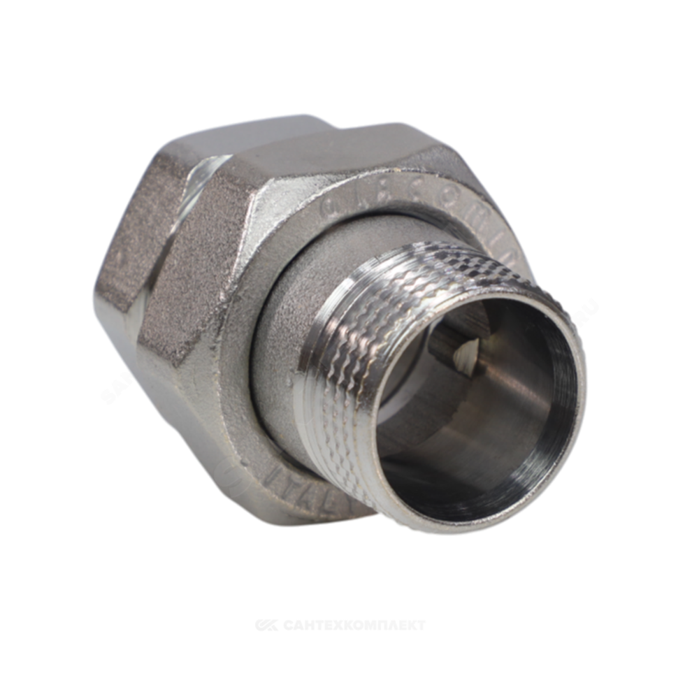 Соединитель латунь хром американка Ду 15 (1/2") прямой ВР/НР R18 Giacomini R18X003