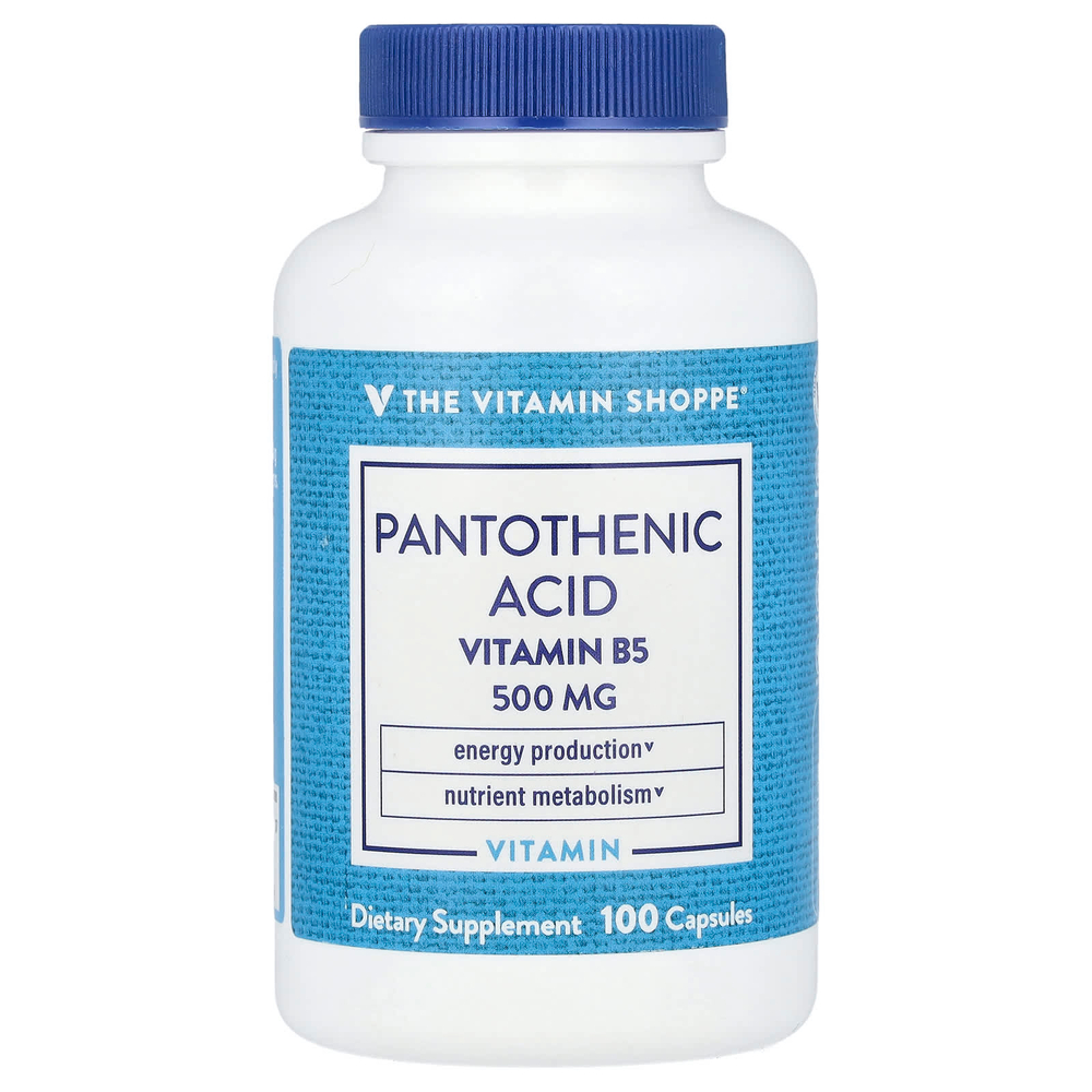 The Vitamin Shoppe, Пантотеновая кислота, витамин B5, 100 капсул