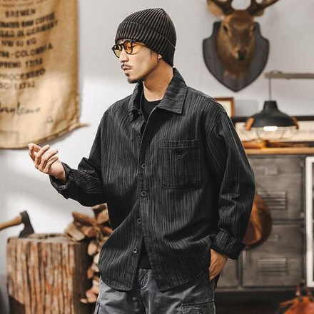 Рубашка мужская из бамбука длинный рукав весна