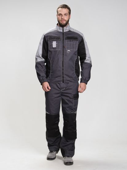 Костюм "Вектрон-1" брюки (т.серый/св.серый/черный)